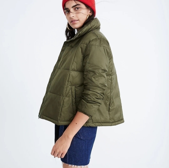 Madewell, Size XS Travel Buddy Packable Puffer Jacket, Olive Green, Like New! - Picture 12 of 14